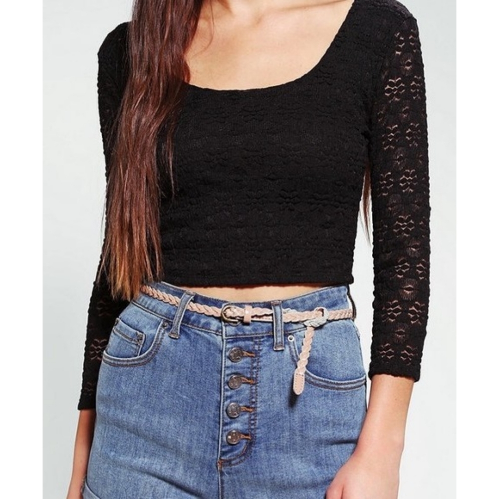 UO Pins & Needles Lace Crop Top